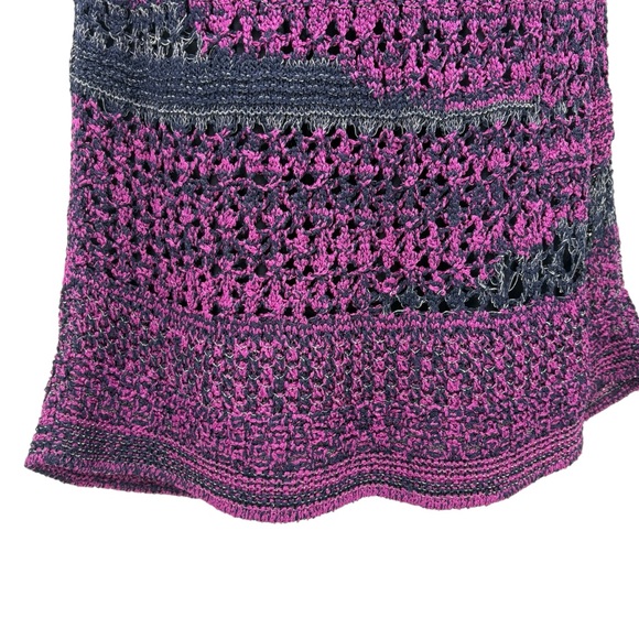 Chanel Bouclé Knit Dress Purple Gray A-Line Sleeveless CC Logo Short FR36 XS - Picture 6 of 14